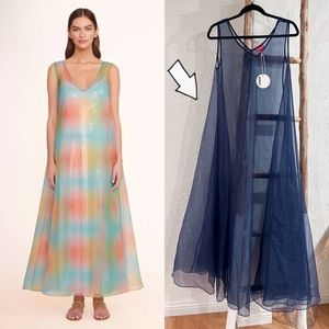 STAUD Samantha Dress in Navy Blue Size Small NWOT